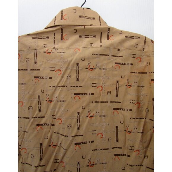 VINTAGE Gino Paoli Shirt Large Button Down Equestrian Horses 90s 80s - Picture 7 of 10